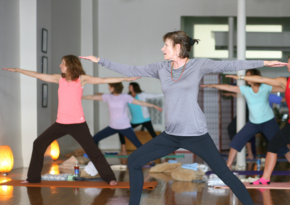 Students in yoga class